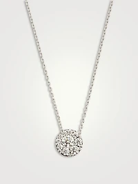 Tessa 18K White Gold Diamond Circle Pendant Necklace