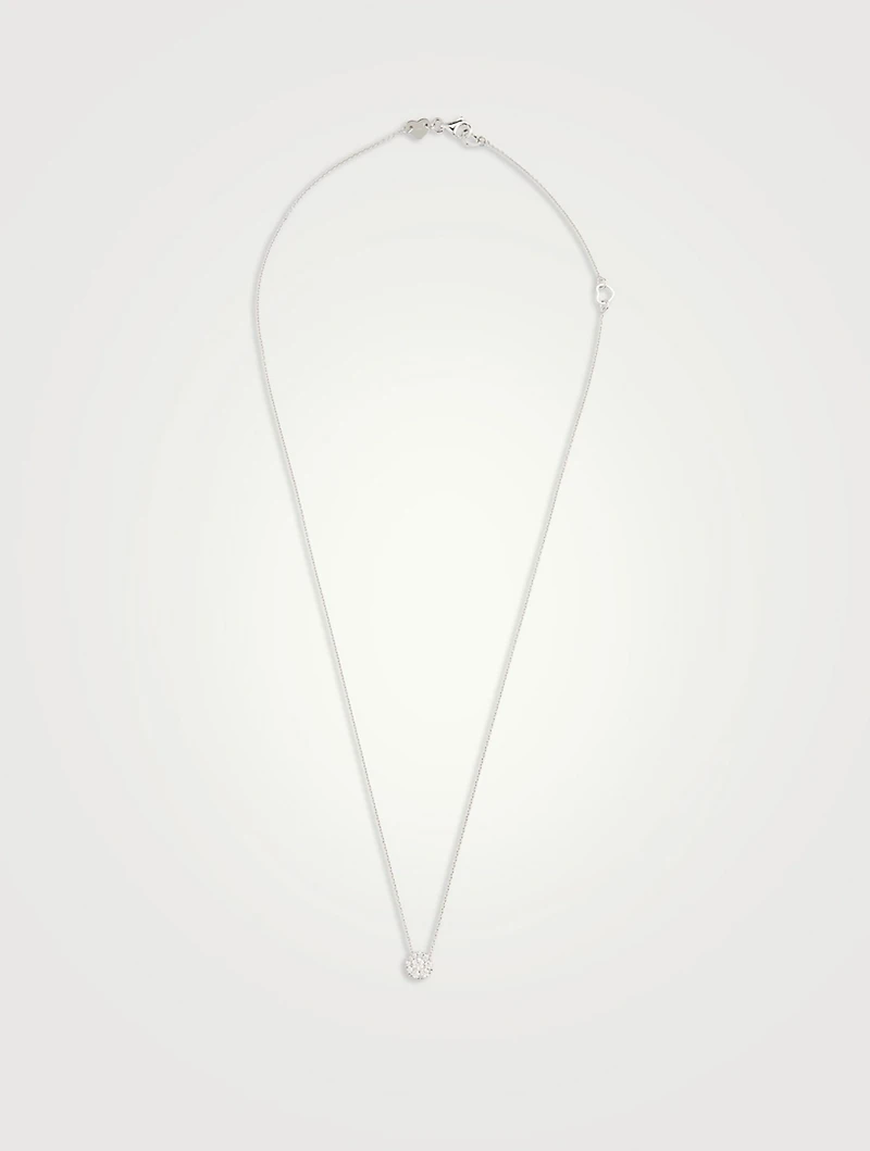 Tessa 18K White Gold Diamond Circle Pendant Necklace