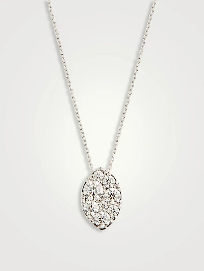 Tessa 18K White Gold Diamond Navette Pendant Necklace