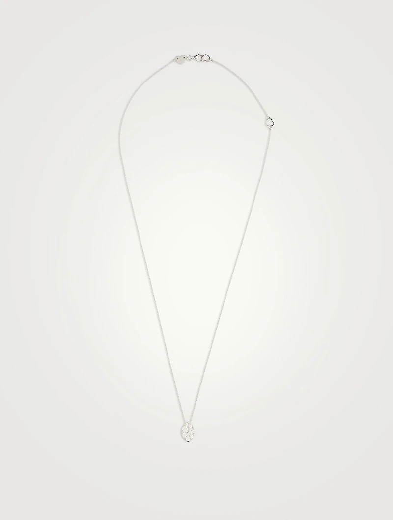 Tessa 18K White Gold Diamond Navette Pendant Necklace