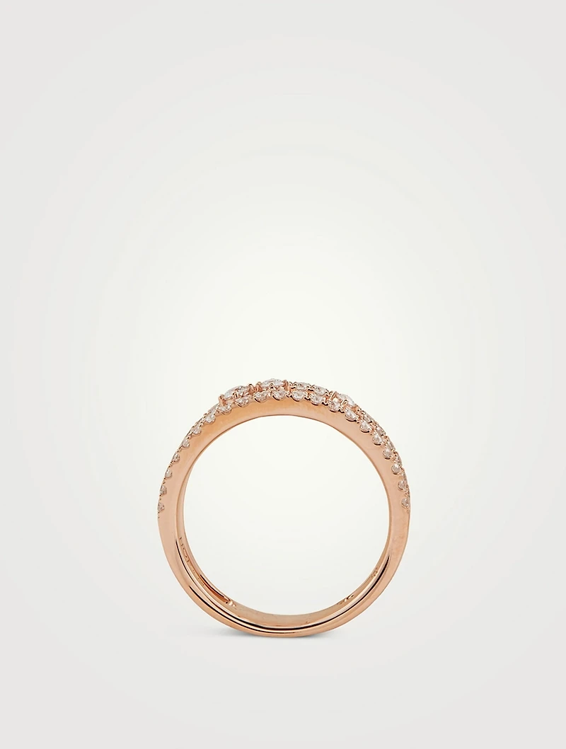 Grace 18K White Gold Floating Right Hand Ring With Diamonds