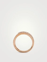 Grace 18K White Gold Floating Right Hand Ring With Diamonds