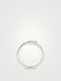 Grace 18K White Gold Wrap Right Hand Ring With Diamonds