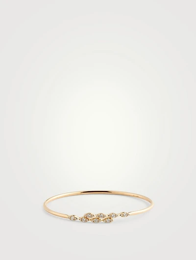 18K Gold Aerial Marquis Flexi Bangle Bracelet With Diamonds