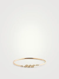 18K Gold Aerial Marquis Flexi Bangle Bracelet With Diamonds