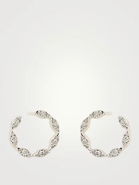 Small 18K Gold Aerial Marquis Wrap Earrings With Diamonds