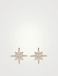 18K Rose Gold Charmed Starburst Stud Earrings With Diamonds