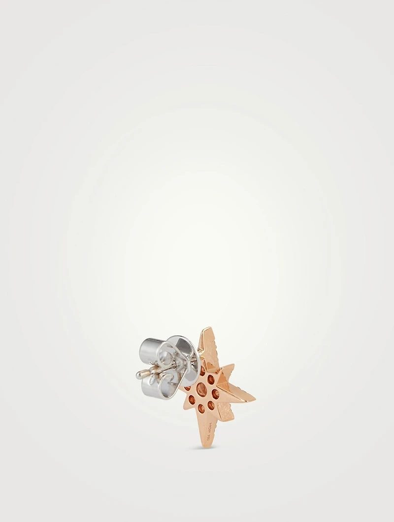 18K Rose Gold Charmed Starburst Stud Earrings With Diamonds