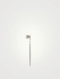 18K White Gold HOF Classic Stiletto Drop Earrings With Diamonds