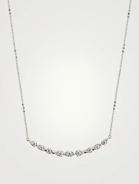 Small 18K White Gold Aerial Dewdrop Pendant With Diamonds