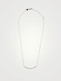 Small 18K White Gold Aerial Dewdrop Pendant With Diamonds