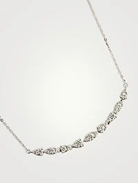 Small 18K White Gold Aerial Dewdrop Pendant With Diamonds