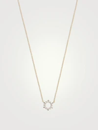 18K Gold Aerial Eclipse Pendant Necklace With Diamonds
