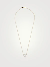 18K Gold Aerial Eclipse Pendant Necklace With Diamonds