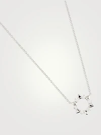 Mini 18K White Gold Aerial Eclipse Pendant Necklace With Diamonds