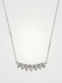 Small 18K White Gold Aerial Lunar Eclipse Pendant Necklace With Diamonds
