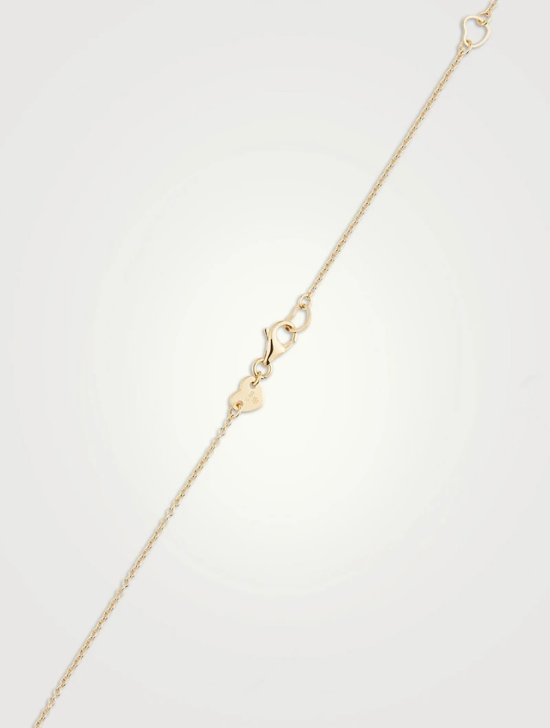 18K Gold HOF Classic Interlocking Circle Pendant Necklace With Diamonds