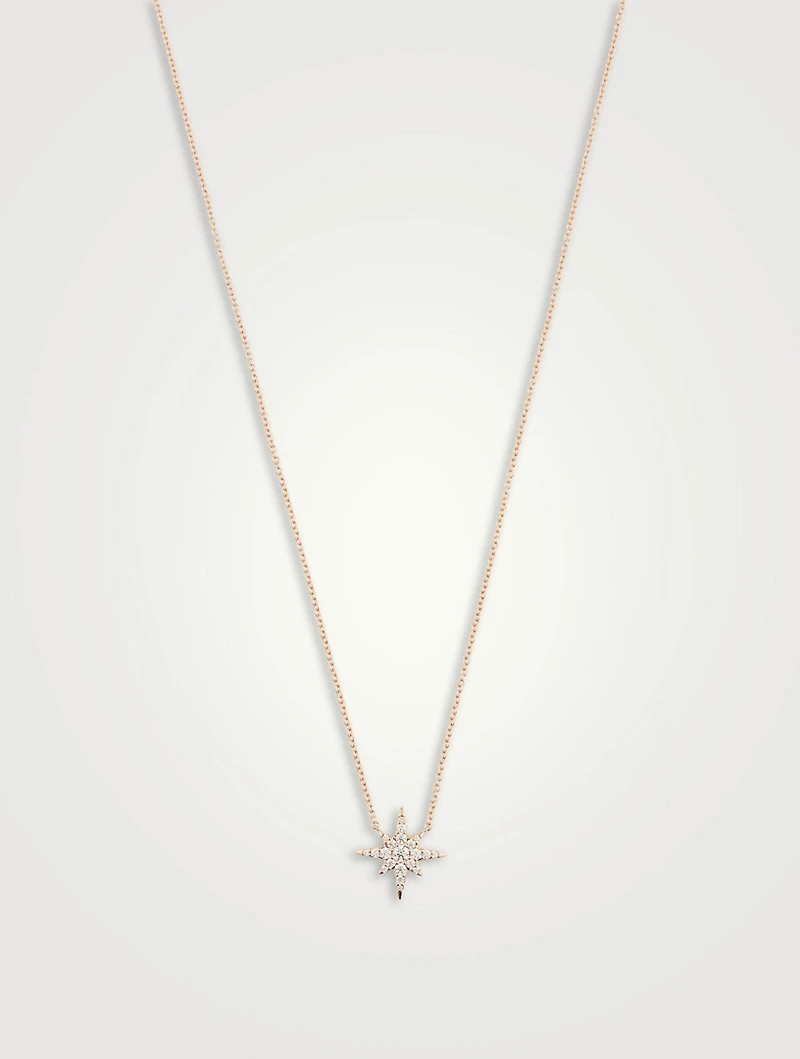 Charmed 18K Rose Gold Starburst Pendant Necklace With Diamonds