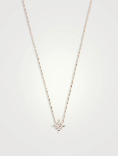 Charmed 18K Rose Gold Starburst Pendant Necklace With Diamonds