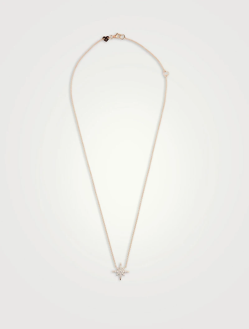 Charmed 18K Rose Gold Starburst Pendant Necklace With Diamonds