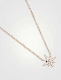 Charmed 18K Rose Gold Starburst Pendant Necklace With Diamonds