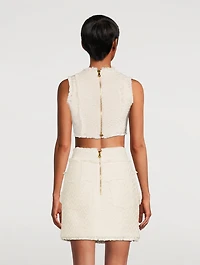 Fringe Tweed Crop Top