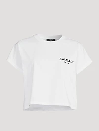 Flocked Logo Cropped T-Shirt