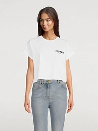 Flocked Logo Cropped T-Shirt