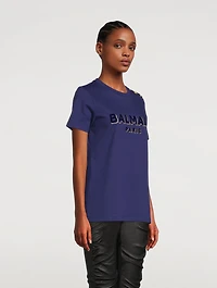 Flocked Logo T-Shirt With Buttons