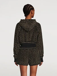 Monogram Velvet Jacquard Cropped Hoodie