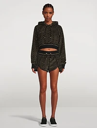 Monogram Velvet Jacquard Cropped Hoodie