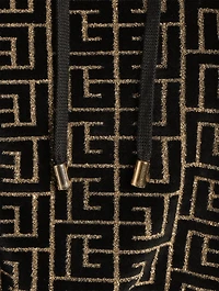 Monogram Velvet Jacquard Cropped Hoodie