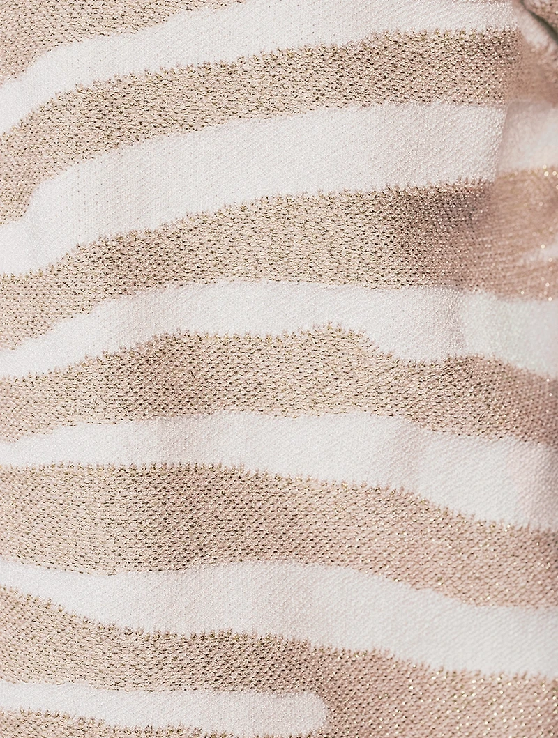 Zebra Stripe Jacquard Cardigan