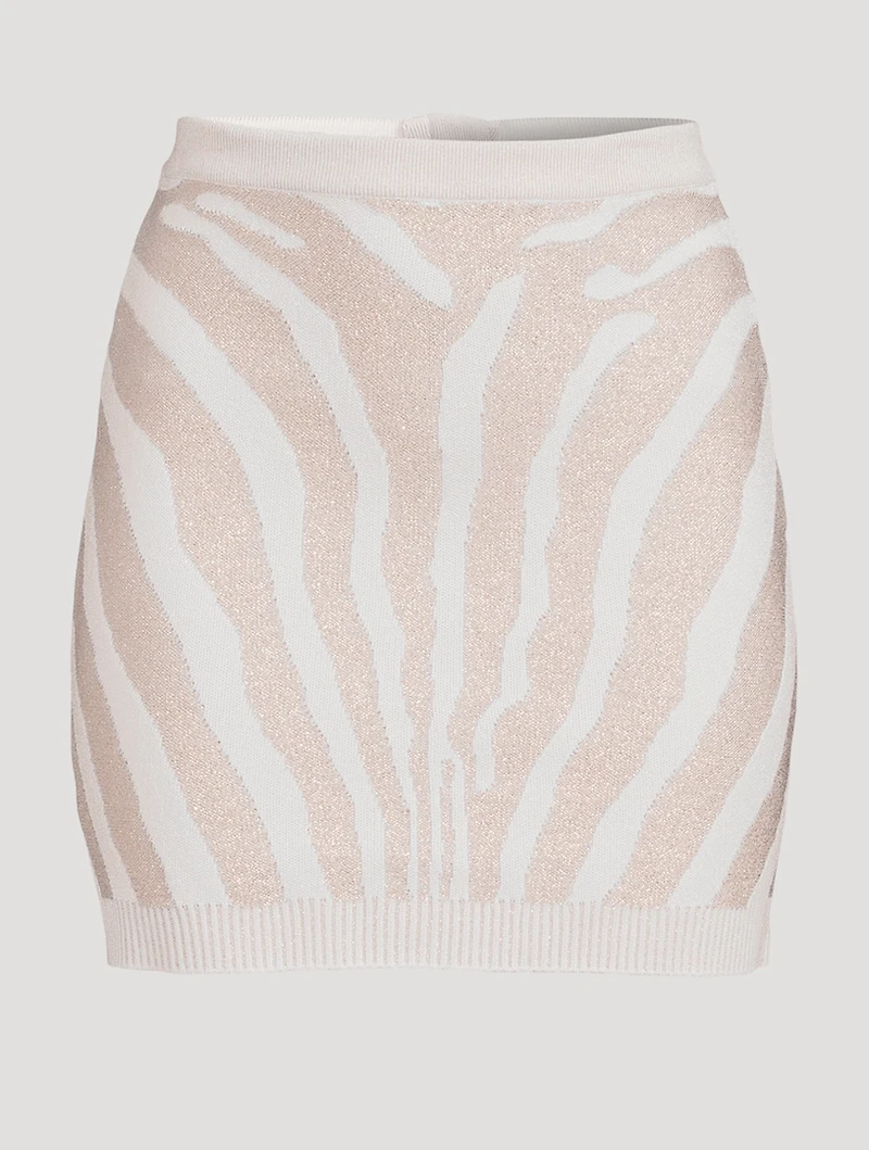 Zebra Stripe Jacquard Mini Skirt