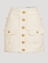Fringe Tweed Cargo Skirt