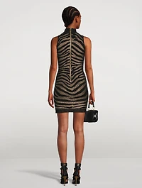 Zebra Stripe Jacquard Mini Dress