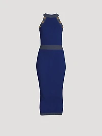 Golden Edge Knit Midi Dress