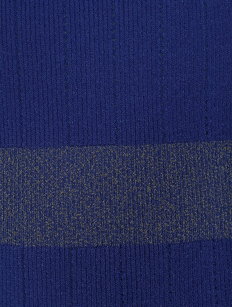 Golden Edge Knit Midi Dress
