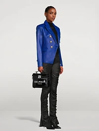 Leather Double-Breasted Blazer