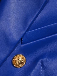 Leather Double-Breasted Blazer