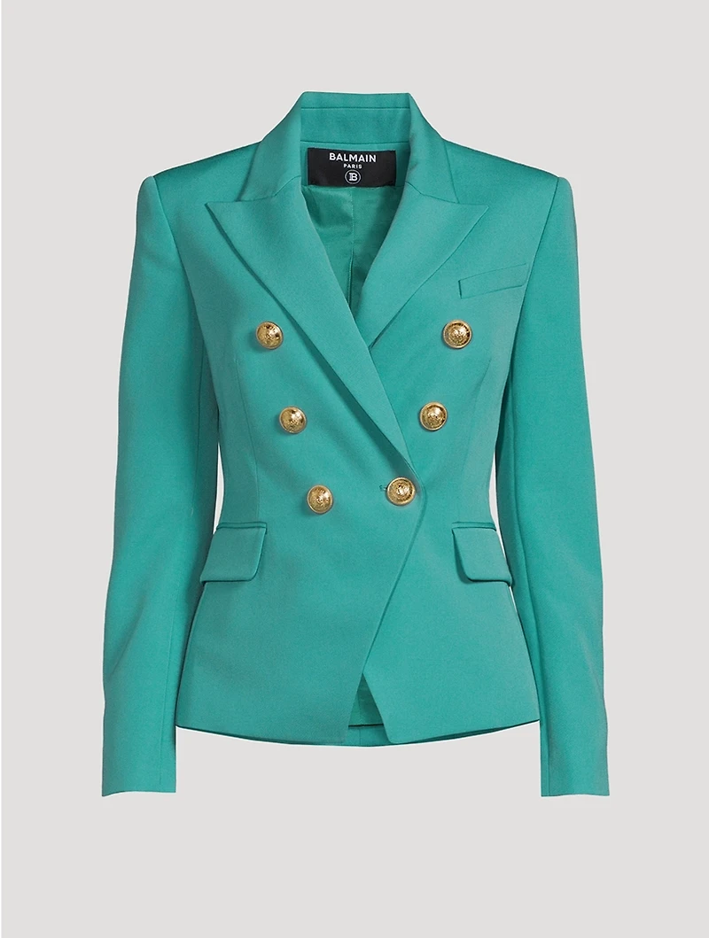 Grain De Poudre Double-Breasted Blazer
