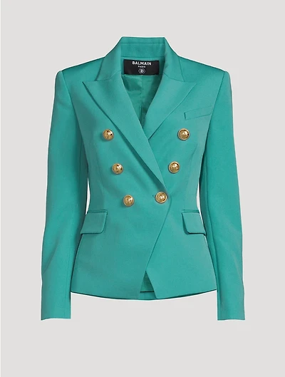 Grain De Poudre Double-Breasted Blazer