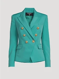 Grain De Poudre Double-Breasted Blazer