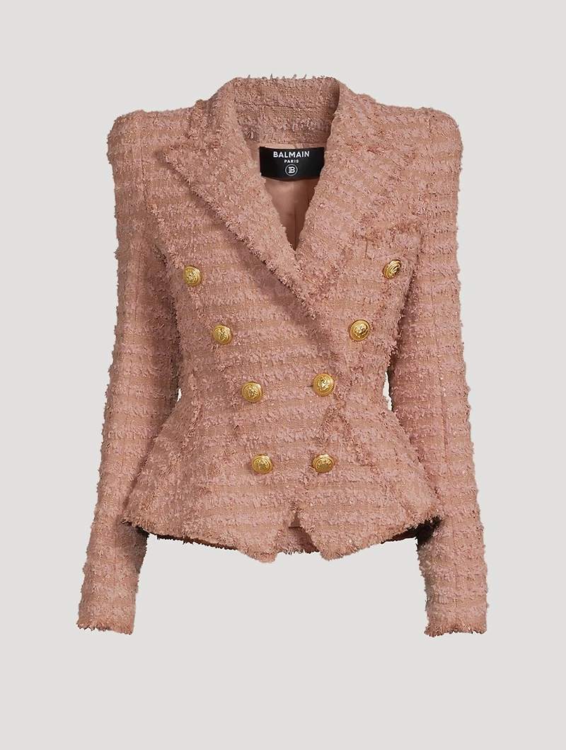 Double-Breasted Tweed Blazer