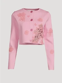 Cropped Guipure Lace Cardigan