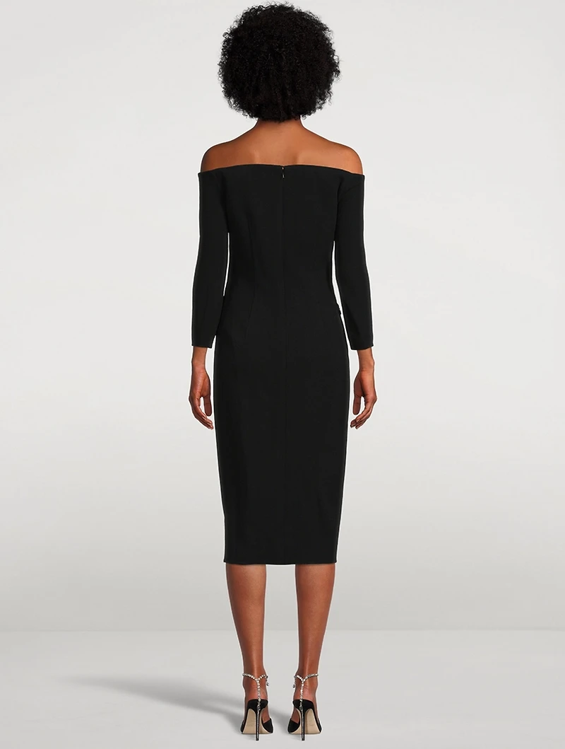 Embellished Off-The-Shoulder Cocktail Dress