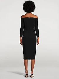 Embellished Off-The-Shoulder Cocktail Dress