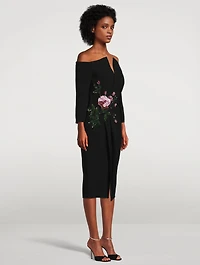 Embellished Off-The-Shoulder Cocktail Dress