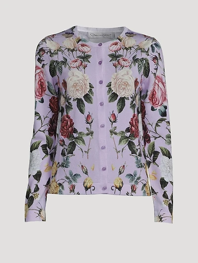 Cardigan Rose Print
