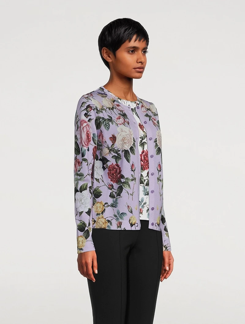 Cardigan Rose Print